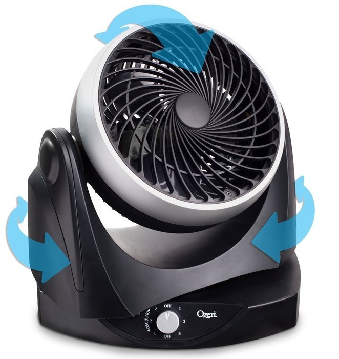 Ozeri Brezza II Dual Oscillating 10" High Velocity Desk Fan N6