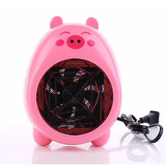 Energy-saving Portable 2-Speed Electric Fan Heater Cute Animal Household Warmer (Blue) N10