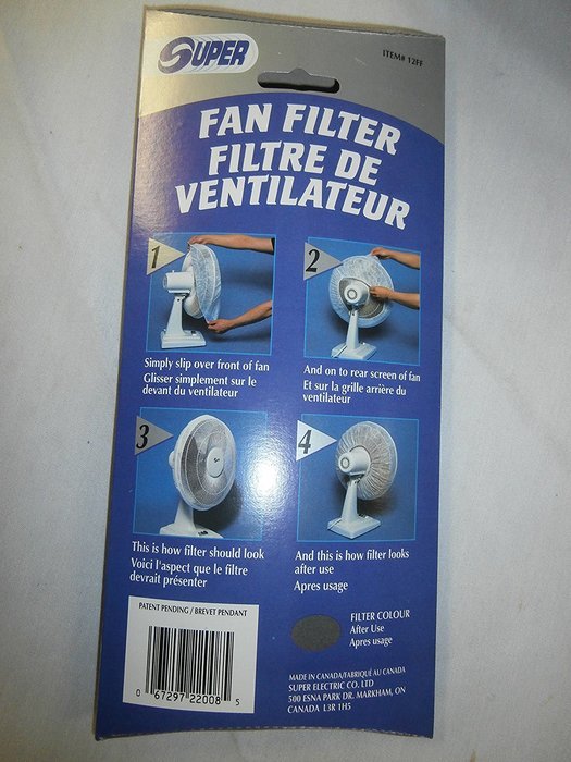 SUPER OSCILLATING FAN FILTER FOR 12" TO 16" FANS 5 PACKS N2