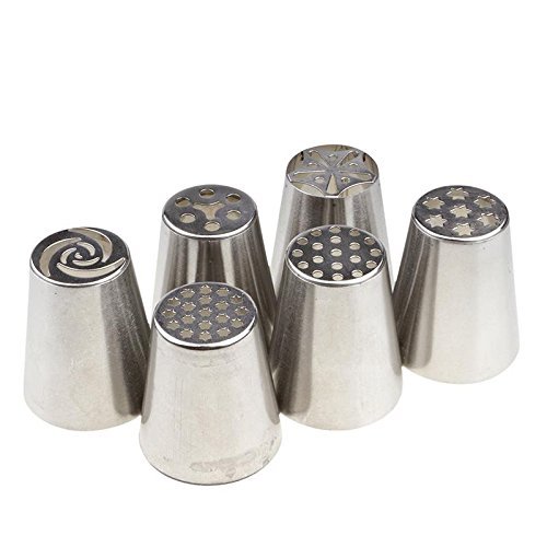 Cake Decorating Piping Tips 15 Pcs Stainless Steel Russian Tulip Icing Piping Kit Nozzles Cake Decoration Tips...