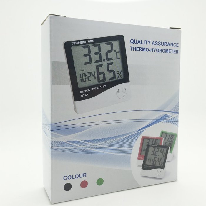 Blingkingdom - Digital Indoor Temperature and Humidity Meter with Alarm Clock Hygrometer for Room or Car N3