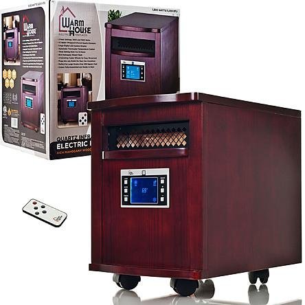 Modern Portable Infrared Heater - Digital Readout | Contemporary Home Indoor Space Saving Heater by the Living...