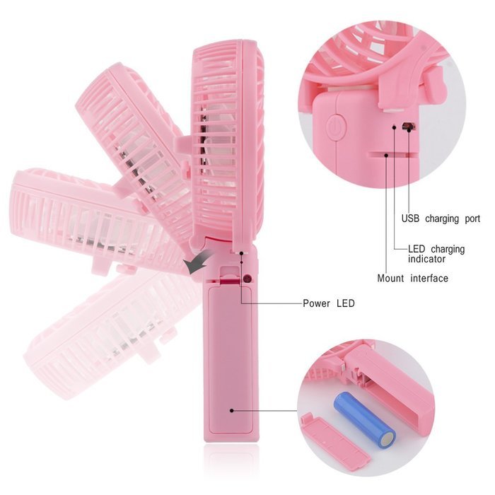D-FantiX Portable Mini USB Fan Rechargeable Personal Handheld Fan Foldable Battery Operated / USB Powered for... N19