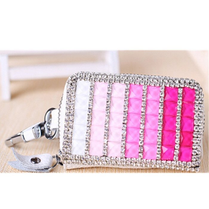 EVTECH(TM) Universal Car Smart Key Chain Leather Holder Cover Case Fob Remote 3D Handmade Luxury Shining Glitter... N6