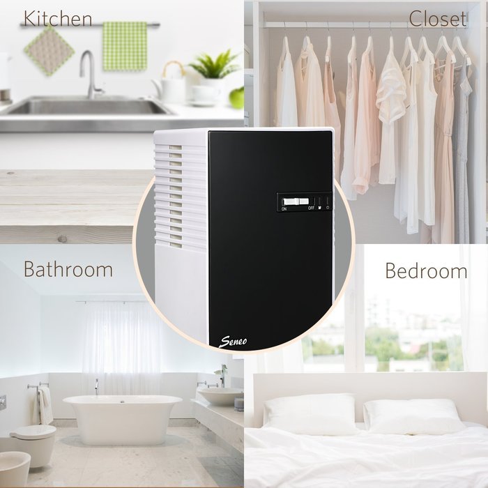 Seneo Mini Dehumidifier with 200ml/day, 400ml Water Tank Moisture Absorber for Home Bedroom Kitchen Shoe Cabinet... N5
