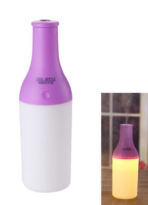 Mayskey Portable Cool Bottle 180ml USB Ultrasonic Humidifier Atomizer with LED Light (Green) N9
