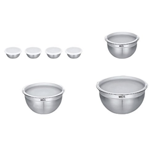 14-Piece Stainless Steel Mixing Bowl Set with Sunk-in Lid N2