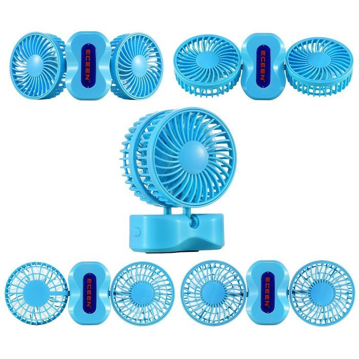 ECEEN Mini Personal Couples Fan Handheld Folding 350 Degree Rotating Dual Head Fan Portable Powered by Battery... N23