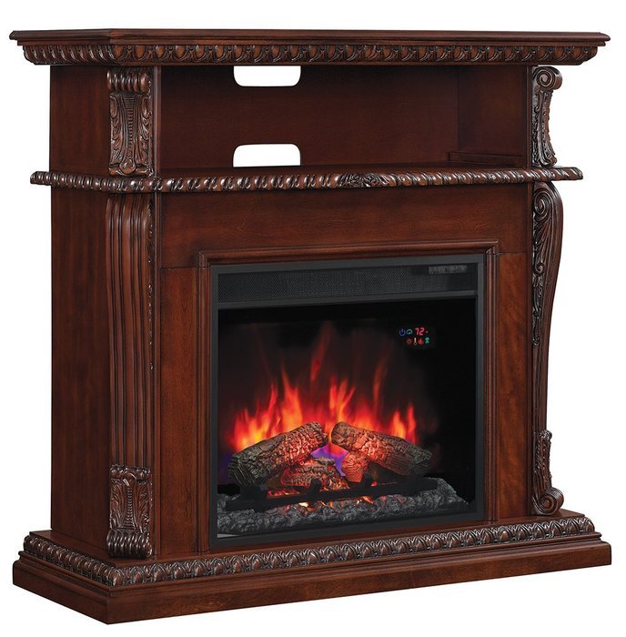 ClassicFlame 23DE1447-C233 Corinth Wall or Corner TV Stand for TVs up to 47", Vintage Cherry (Electric Fireplace... N3