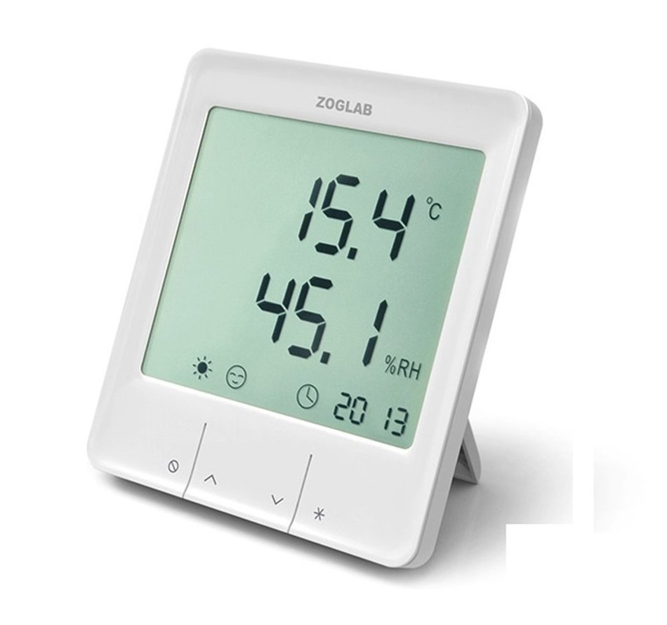 ZOGLAB Smart Intelligent Large LCD Indoor Air Quality Multipurpose Digital Temperature and Humidity Meter N5