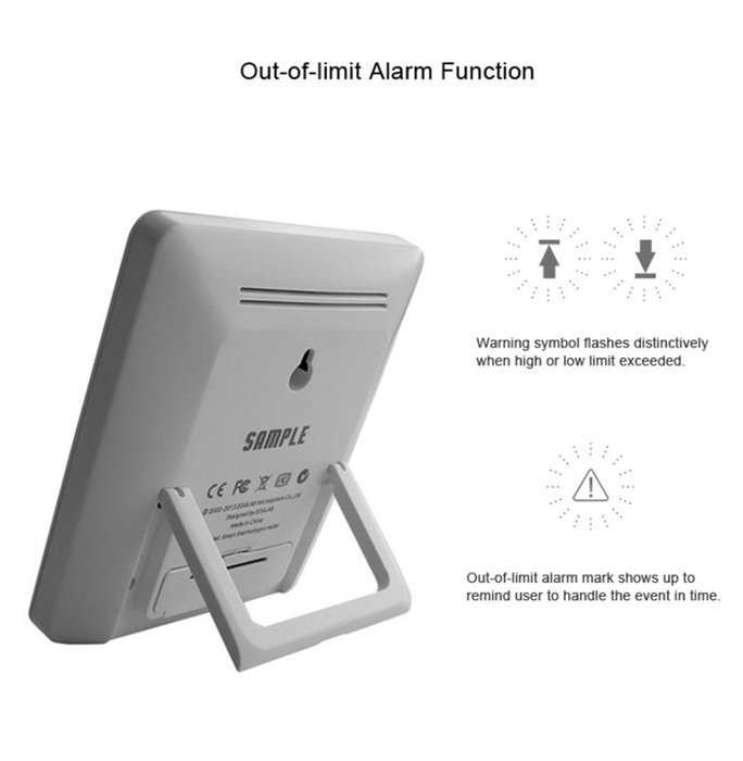 ZOGLAB Smart Intelligent Large LCD Indoor Air Quality Multipurpose Digital Temperature and Humidity Meter N7