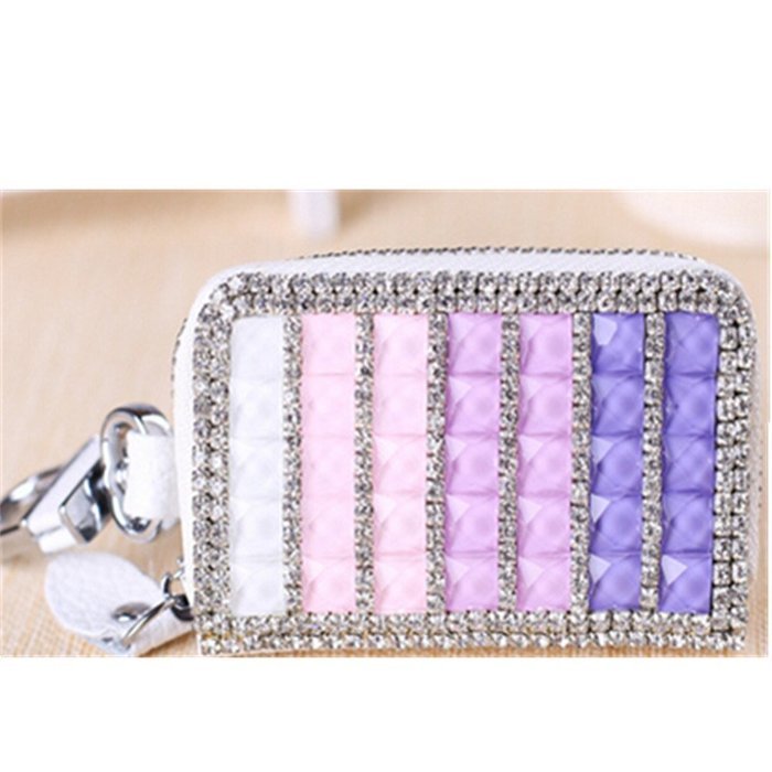 EVTECH(TM) Universal Car Smart Key Chain Leather Holder Cover Case Fob Remote 3D Handmade Luxury Shining Glitter... N7