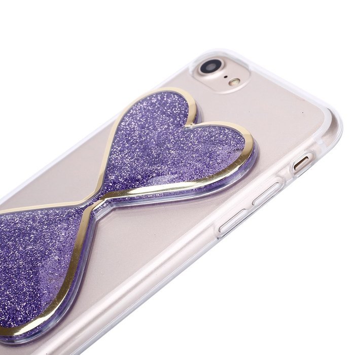 iPhone 7 Case,Phezen Bling Glitter Soft Gel Clear TPU Case for iPhone 7 ,Glow in the Dark Luminous Heart Flowing... N14