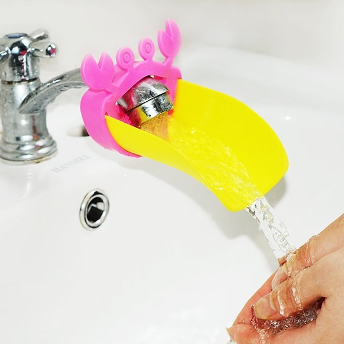 KAKA(TM) Kids Children Baby Washing Hands Water Faucet Extender Cute Animal Water Chute Extender Blue N11