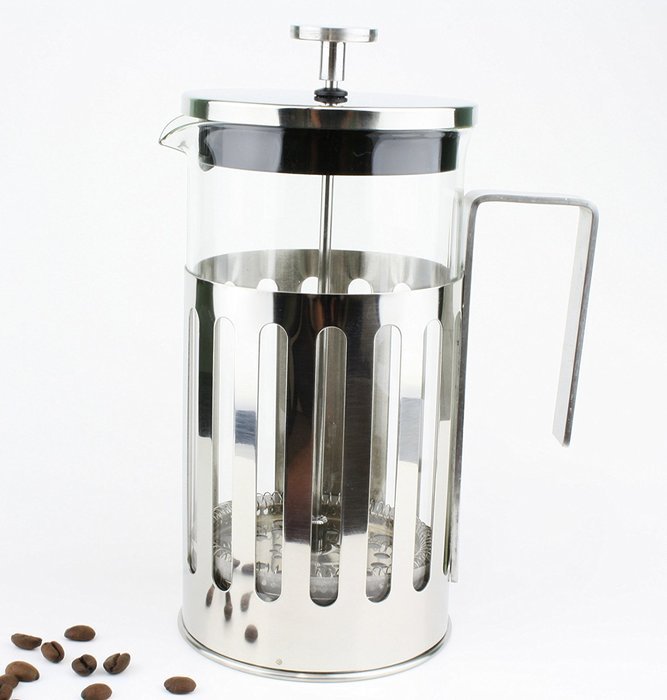 Cafe'Liberte' French Coffee/Tea Press, Polished Stainless Steel, 34 oz