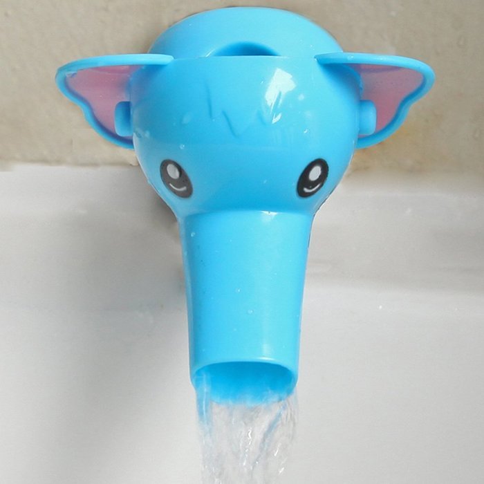 KAKA(TM) Kids Children Baby Washing Hands Water Faucet Extender Cute Animal Water Chute Extender Blue N13