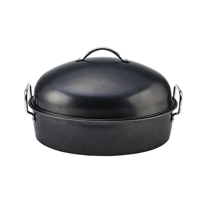 Sabatier Roaster with Floating Slide Ease Rack, Medium, Gray