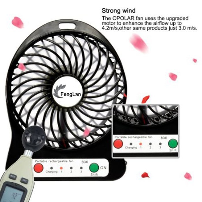 FengLan USB Portable Fan 3 Speeds Rechargeable Mini USB Fan Portable Output Electric Desk Cooling Fan for Travel... N10