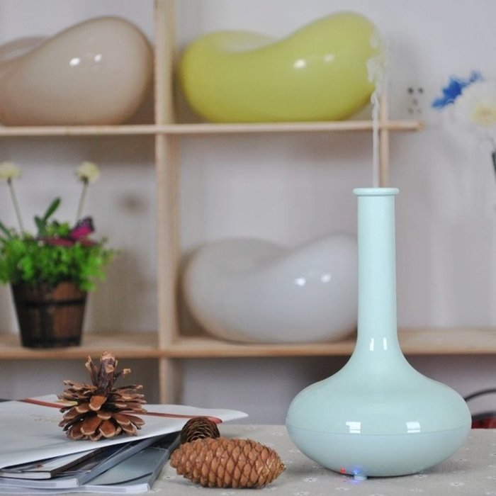 HICBOX Creative wood grain aroma humidifier essential oil diffuser home office decorations 160ML (Light blue) N11