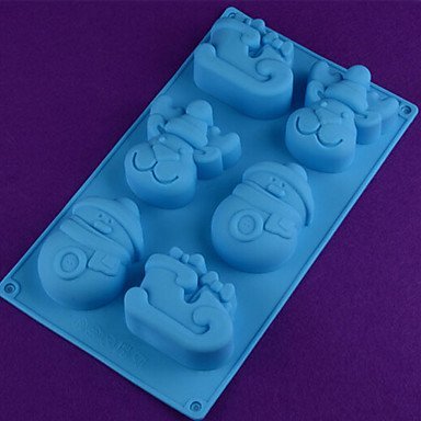 Sher DIY Silicone Christmas Snowman Cake Mold Chocolate Mold Random Color