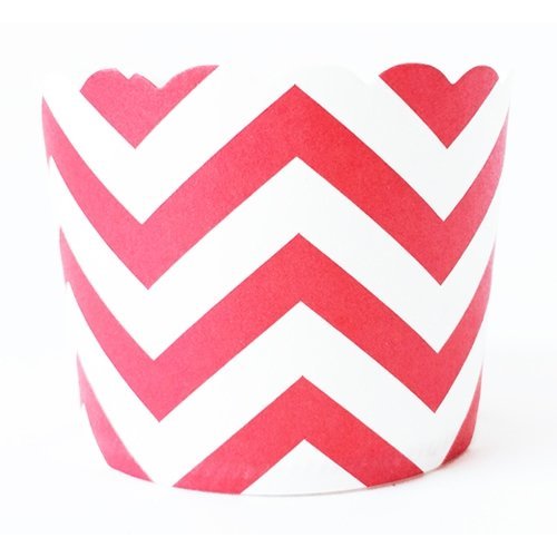 Simply Baked Large Baking Cups - Red Chevron