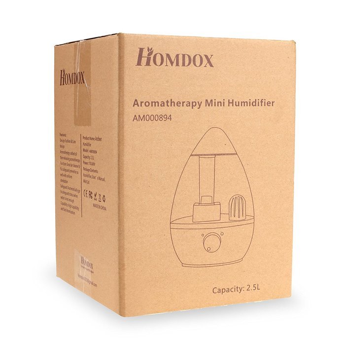 Homdox 2.5L Cool Mist Humidifier, Aromatherapy Essential Oil Diffuser Aroma Ultrasonic Humidifier for Home Office... N3