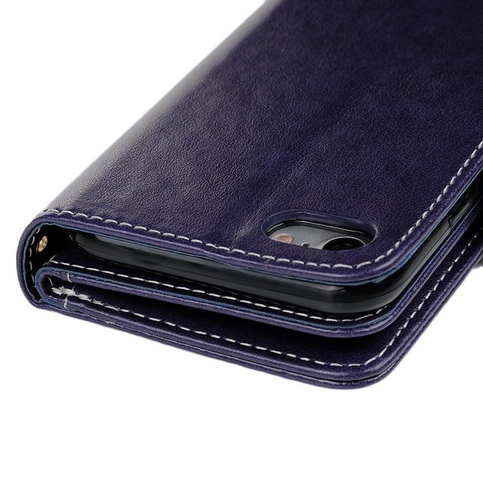 Badalink iPhone 7 Wallet Case (4.7") 9 Card Slots Plastic Mirror Flip Stand Case Embossed Flower Girl PU Leather... N41