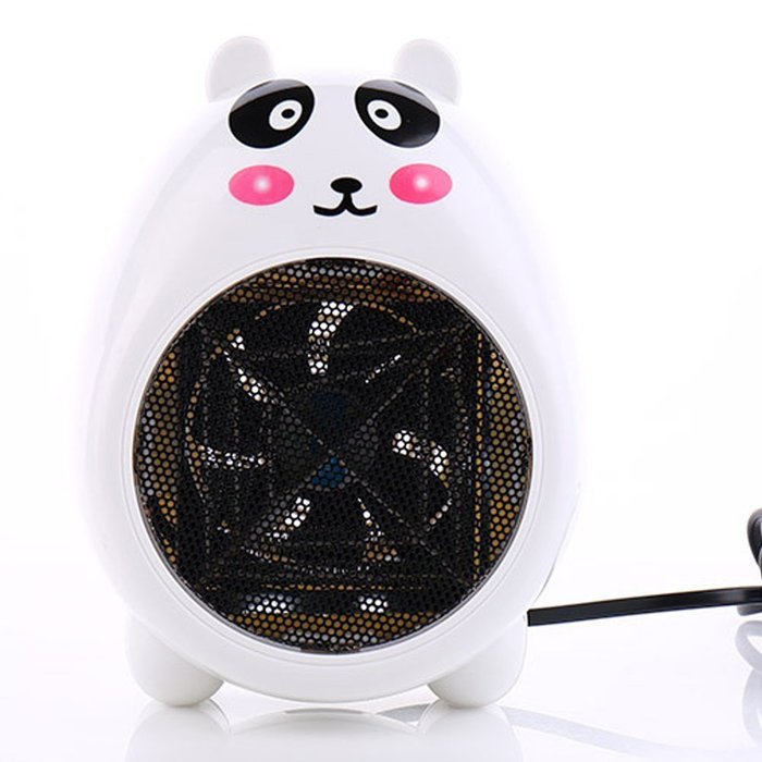 Energy-saving Portable 2-Speed Electric Fan Heater Cute Animal Household Warmer (Blue) N12