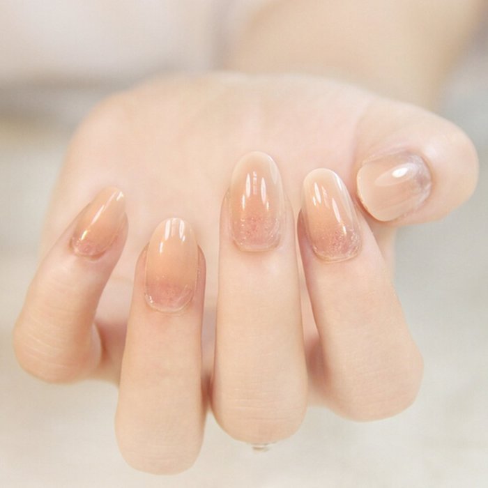 EVTECH(TM) 24 Pcs Nail Decals French Artificial Full Cover False Nails Round Head Nail Art Tips Fashion Style... N29