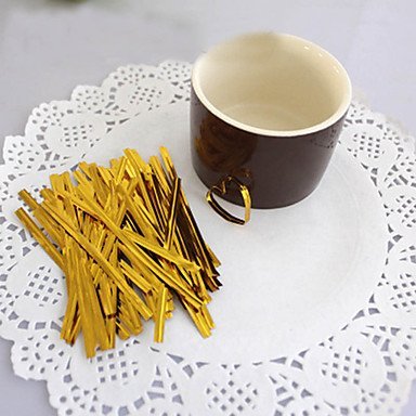 Y&XL&H 8cm Long 800pcs/lot Metallic Twist Ties for Cello Bags Candy Bags Bread Bags Twist Ties Packaging Rope