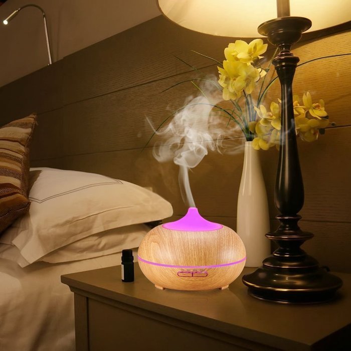 Ultrasonic Cool Mist Humidifier,300ml Arom Oil Diffuser with 7 Colors LED, Waterless Auto Shut-off for Baby Study... N3