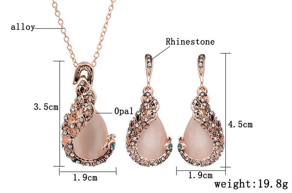 MENGDA Jewelry Set Gold Plated Pearl Pendant Necklace Dangle Earring Stud Set. (Pearl -3) N10