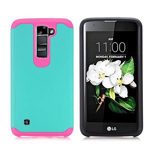 LG K7 Case, LG Tribute 5 Case, ARSUE [Shock Absorption] Drop Protection Hybrid Dual Layer Armor Defender Protective... N4