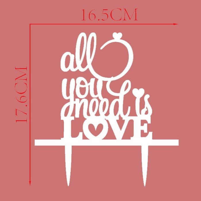 Art Words Wedding Cake Topper