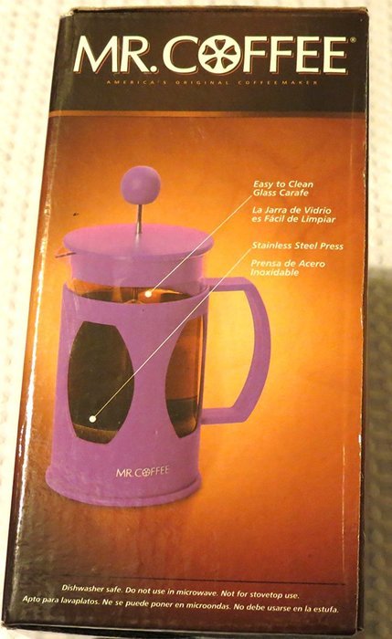 Mr. Coffee 20 oz (591 ml) Coffee (French) Press-Purple