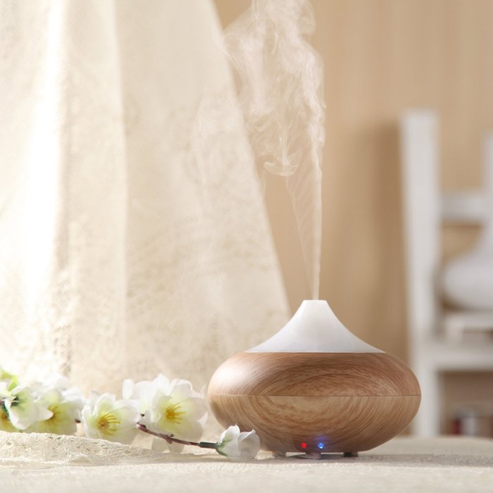 Honeyall ABS and PP plastic 160ml Wooden Air Aromatherapy Diffuser Mist Humidifier with 12W 7 Colors LED Lights... N8