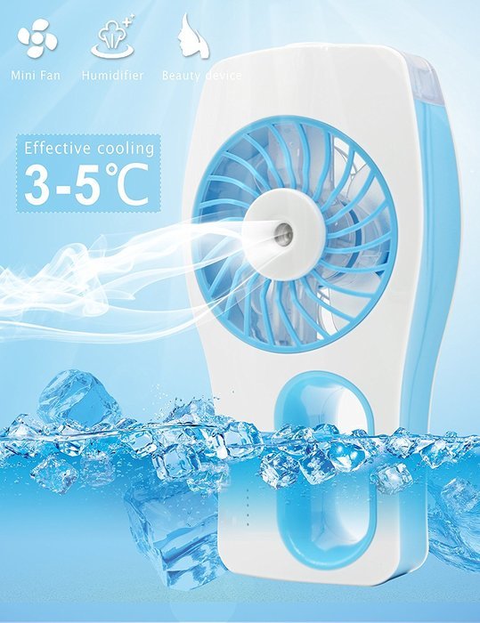 Minhe Handheld USB Misting Fan Humidifier,USB Rechargeable Portable Fan ,Summer Spray Fan for Face Water Supply... N15