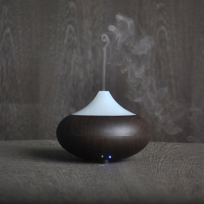Honeyall ABS and PP plastic 160ml Wooden Air Aromatherapy Diffuser Mist Humidifier with 12W 7 Colors LED Lights... N9