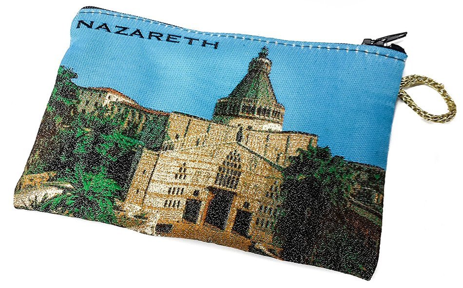 Nazareth Annunciation Church Rosary Icon Pouch Tapestry Prayer Keepsake Case