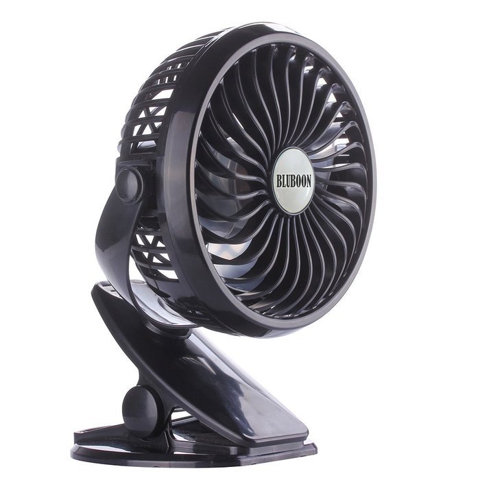BLUBOON Rechargeable Battery Clip on Fan, Quietness, Adjustable (Black) N8