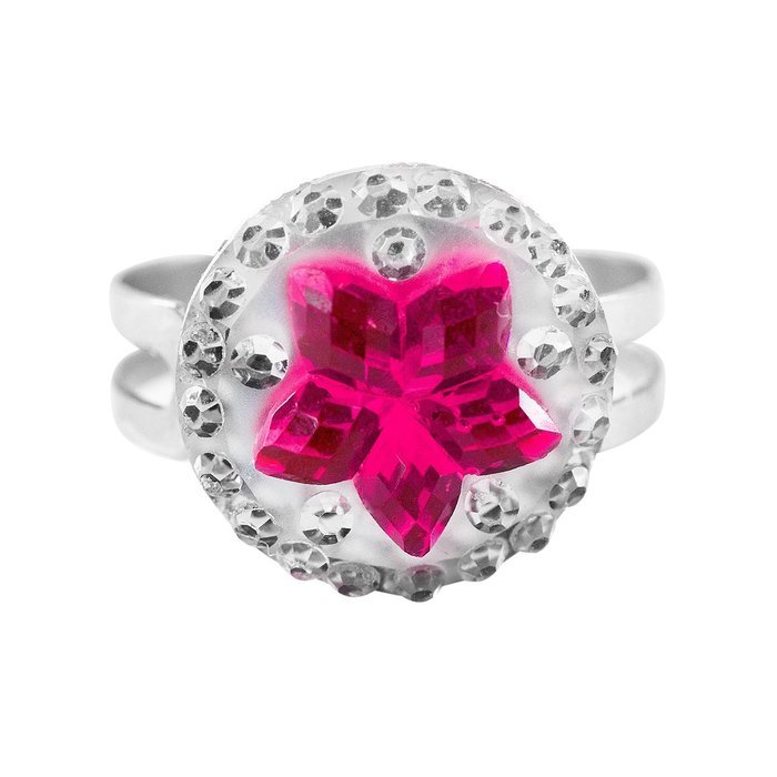 Colorful Assorted Gem Star Rhinestone Adjustable Rings with Heart Shape Display Case for Party Favors, Bridal...