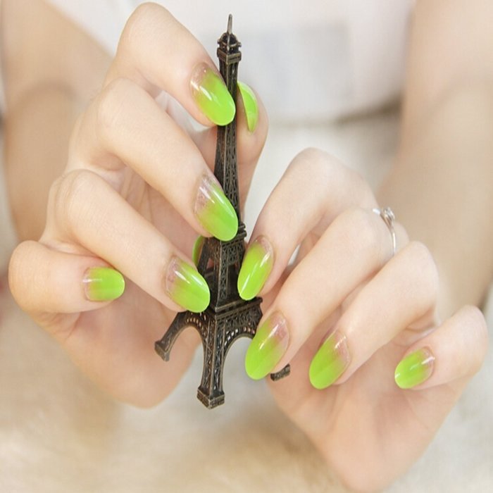 EVTECH(TM) 24 Pcs Nail Decals French Artificial Full Cover False Nails Round Head Nail Art Tips Fashion Style... N36
