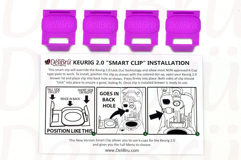 4Pack Freedom Clip - Delibru Smart Clip Brews Any Brand K-Cup Coffee Pods in Keurig 2.0 Coffee Maker k-cup Keurig...