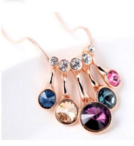 New Statement Choker Women Bib Fashion Chunky Chain Necklace Crystal Flower