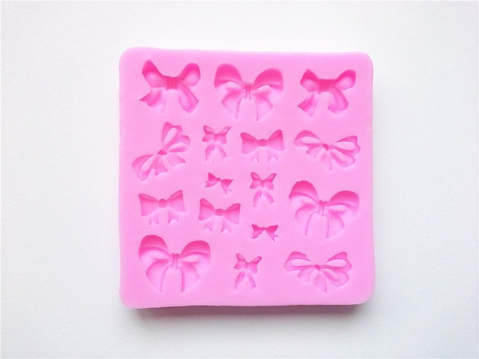 Wocuz W0245 Bowknot Is Series 3D Liquid Silicone Double Sugar Mold Shape