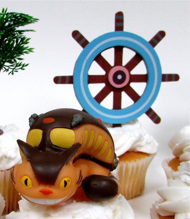 TOTORO and FRIENDS 18 Piece Birthday CUPCAKE Topper Set Featuring 14 Random Totoro and Friends Figures - Decorative... N2