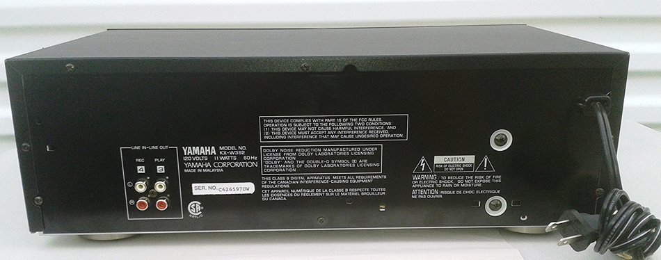 Yamaha KX-W392 Recordable Auto Reverse Dual Cassette Tape Deck with Complete with AV Cables and Online Instruction... N2
