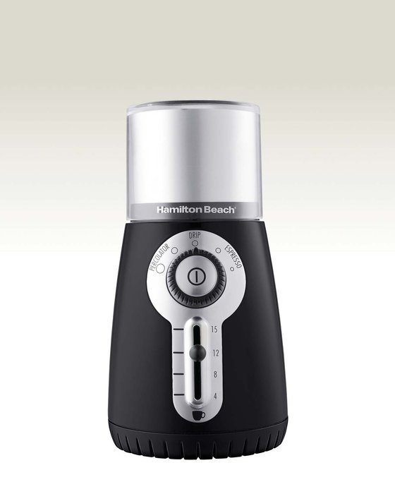 Hamilton Beach 80374 Custom Grind Hands-Free Whole Bean Coffee Grinder, Black