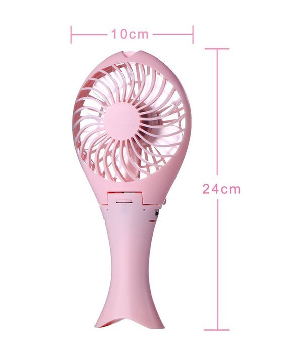 Touchshop Portable Folding USB Fish Shaped Fan Stepless-speed Quiet Operation Desktop Fan Handheld Size with USB... N12
