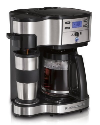 Hamilton Beach Single Serve Coffee Brewer and Full Pot Coffee Maker, 2-Way (49980A) N5